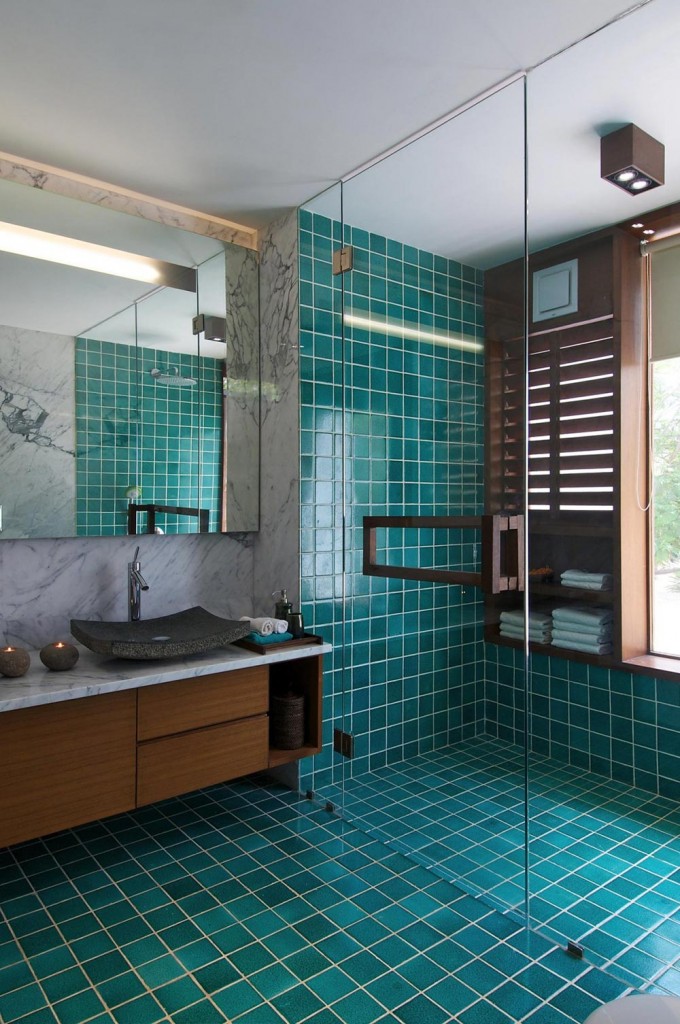 Courtyard House Ahmedabad India Bathroom Shower Glass Room 680x1024